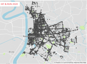 31,238 Reported Hit & Run accidents out of a total of 170,295 Baton Rouge Traffic Incidents from January 1, 2020 through the end of July, 2020.